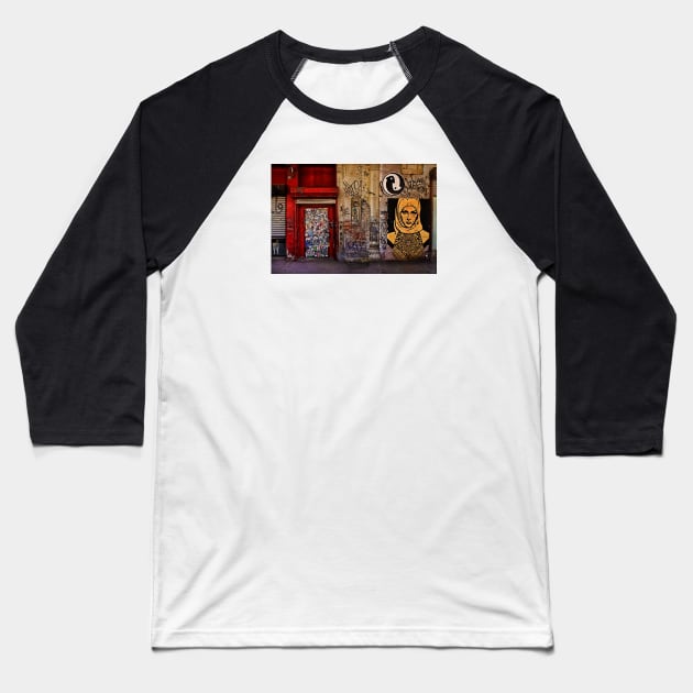 West Village Wall, New York City Baseball T-Shirt by Chris Lord